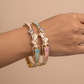 Pastel Fleur Enamel Bangle Pair