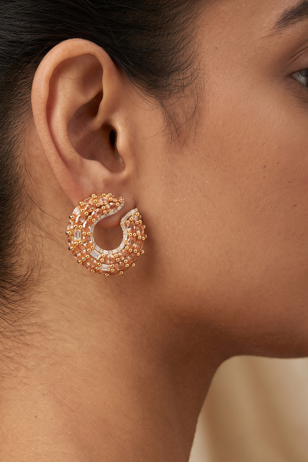 Citrine Sculpted Hoop Earrings