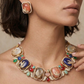 Multicolor Gemstone Statement Necklace – Indian Luxury