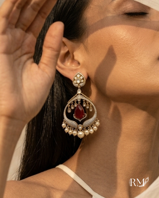 Ruby Drop Statement Earrings