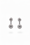 Double Halo Drop Earrings