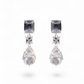 Emerald Cut Trio Drop Earrings