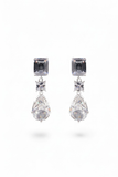 Emerald Cut Trio Drop Earrings