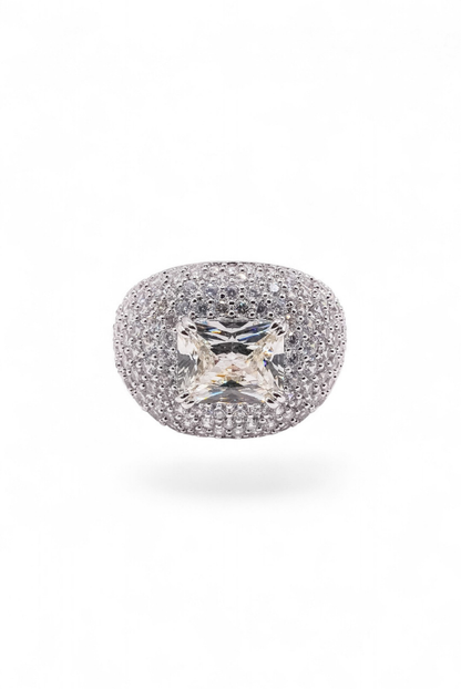 Pave Dome Princess Ring