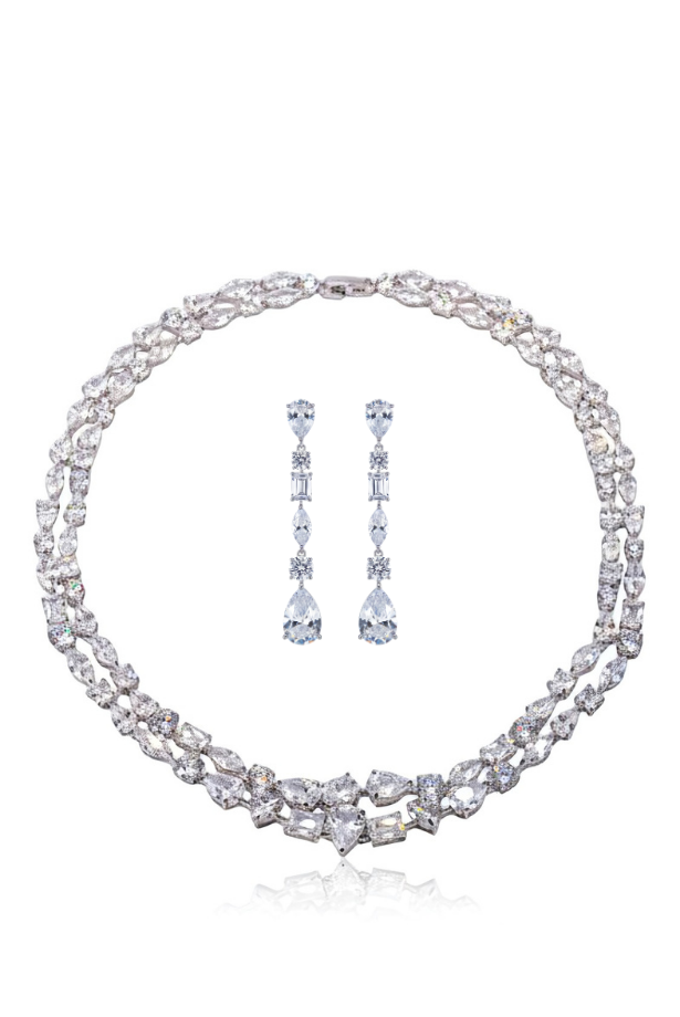 Classic Diamond Statement Necklace Set