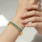 Pavé Bar Bangle – Emerald Green (Gold plated)
