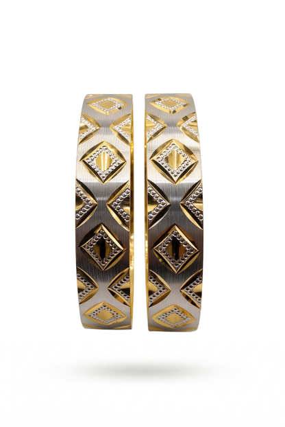 Two-Tone Diamond Crest Bangle Pair