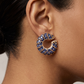 Sapphire Sculpted Hoop Earrings