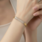 Pavé Bar Bangle – Clear/White (Gold plated)