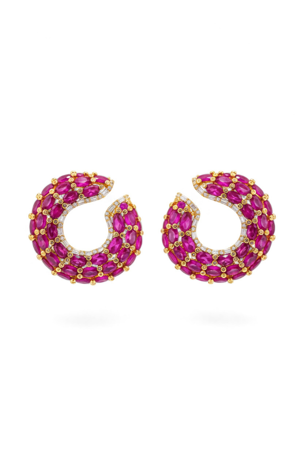 Ruby Sculpted Hoop Earrings