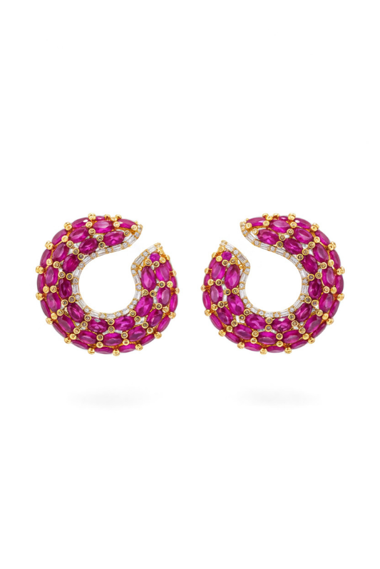 Ruby Sculpted Hoop Earrings