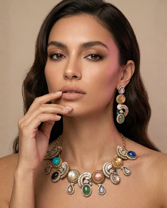 Temple Style Kundan Necklace – Indian Luxury