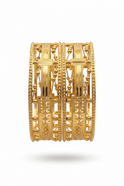 Gold Filigree Heritage Bangle Set