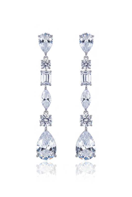 Diamond Cascade Statement Earrings