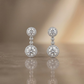 Double Halo Drop Earrings