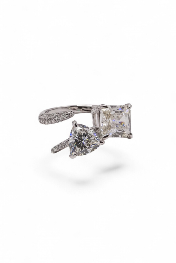 Toi et Moi Éclat Heart & Emerald-Cut Ring