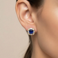 Midnight Blue Cushion Statement Studs