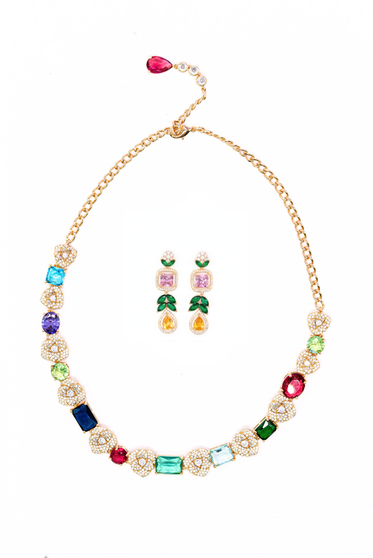 Celestial Multicolor Crystal Necklace Set