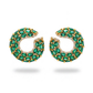 Emerald Sculpted Hoop Earrings