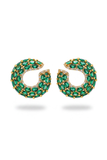 Emerald Sculpted Hoop Earrings