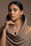 Noir Sovereign Solitaire Necklace Set – Dubai Prestige Edition