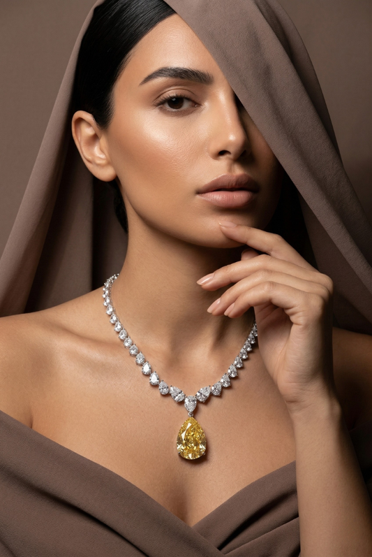 Golden Nights Solitaire Necklace set – Dubai Luxury Essentials