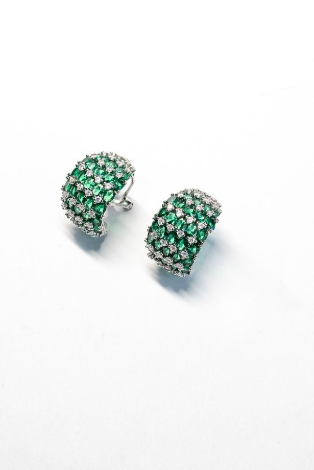Emerald Pavé Dome Studs