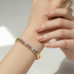 Pavé Bar Bangle – Rainbow (Gold plated)