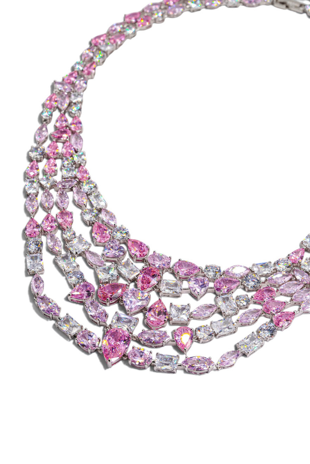 Blush Pink Cascade Necklace Set