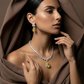 Golden Nights Solitaire Necklace set – Dubai Luxury Essentials