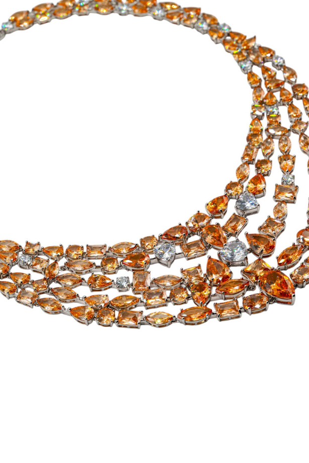 Citrine Cascade Statement Necklace Set