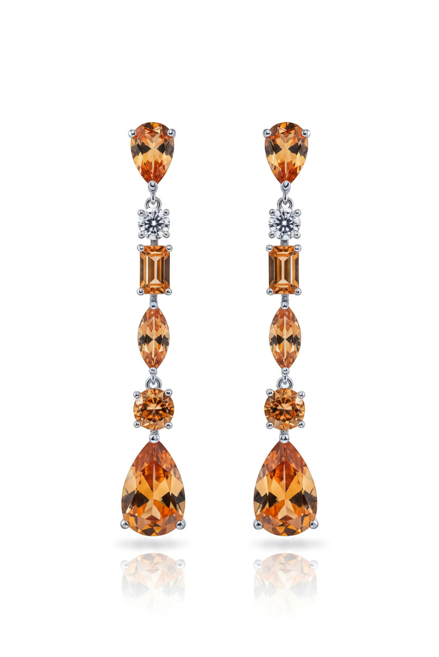 Citrine Cascade Statement Necklace Set
