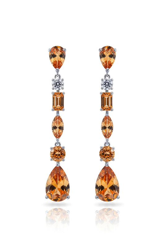Citrine Cascade Statement Earring