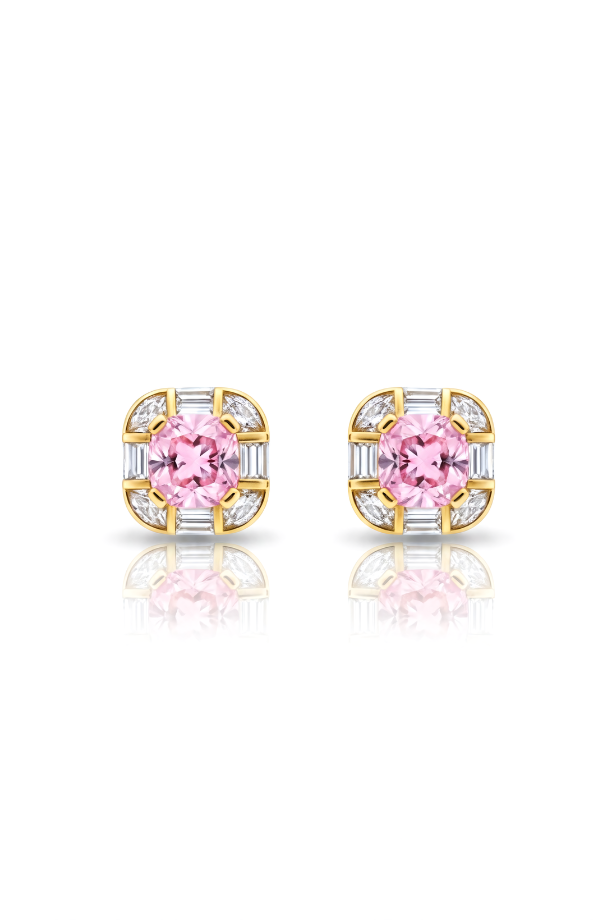 Blush Pink Cushion Statement Studs