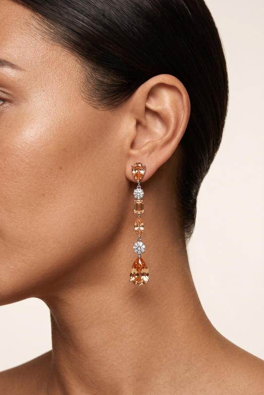 Citrine Cascade Statement Earring