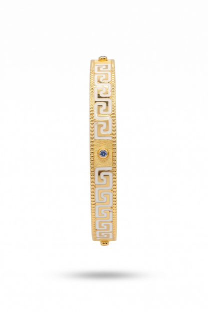 Ivory Grecian Gold Hinged Bangle