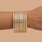 Tri-Tone Dappled Shine Bangle Stack