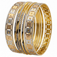 Two-Tone Celestial Grid Bangle Stack