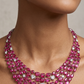 Ruby Cascade Statement Necklace Set