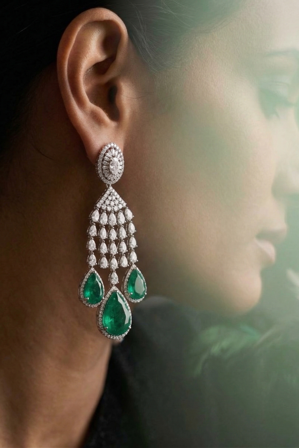 Midnight Emerald Illusion Necklace set