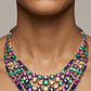 Multicolour Cascade Statement Necklace Set