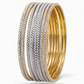 Two-Tone Silver Shimmer Bangle Stack