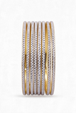 Two-Tone Silver Shimmer Bangle Stack