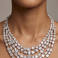 Diamond Cascade Statement Necklace Set