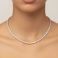 Petite Silver Tennis Necklace & Earring Set