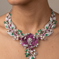 The Peony Bloom Rhodium-Tone Necklace Set