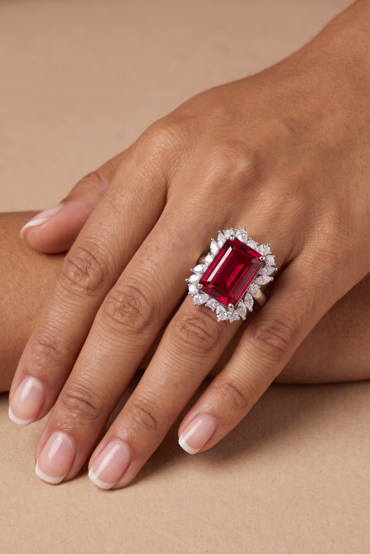 Imperial Ruby Red Doublet Statement Ring