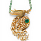 Peacock Emerald Polki Pendant Necklace