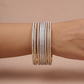 Two-Tone Silver Shimmer Bangle Stack