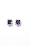 Amethyst Halo Studs
